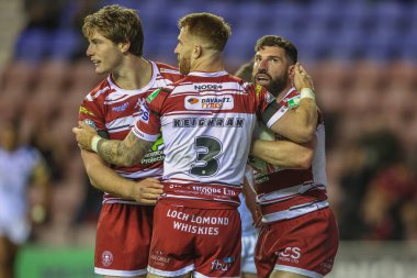 Wigan Warriors takımından Abbas Miski, 13 Eylül 2024 'te Wigan Warriors ile Leeds Rhinos arasında oynanan Betfred Süper Lig 26.