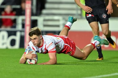 St. Helens 'ten Jon Bennison, Betfred Süper Lig 26. Raundda St Helens - Castleford Tigers maçında St Helens - All Wicked Stadyumu, St Helens, Birleşik Krallık, 13 Eylül 2024