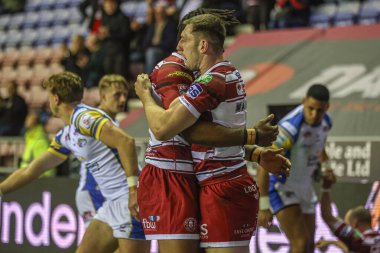 Wigan Warriors 'dan Jake Wardle, 13 Eylül 2024' te Wigan Warriors - Leeds Rhinos maçında, Wigan Stadyumu, İngiltere 'de oynanan Betfred Süper Lig 26.