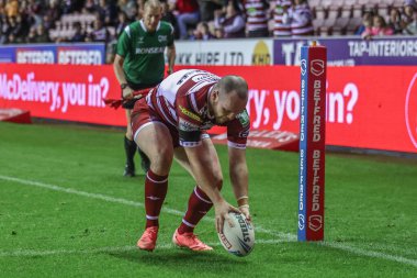 Wigan Warriors 'dan Liam Marshall, 13 Eylül 2024' te Wigan Warriors - Leeds Rhinos maçında Betfred Süper Lig 26.