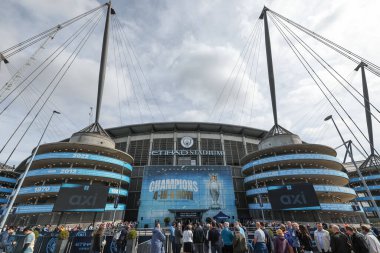 Etihad Stadyumu 'nun Premier Lig maçı sırasında Etihad Stadyumu' nun genel görüntüsü Manchester City ile Brentford arasında Etihad Stadyumu 'nda 14 Eylül 2024