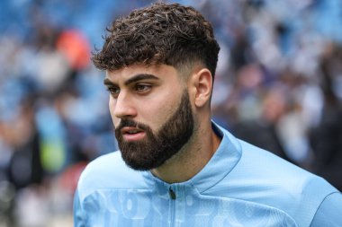 Manchester City 'den Joko Gvardiol Premier League maçında ısınma turunda Manchester City, Etihad Stadyumu' nda Brentford 'a karşı 14 Eylül 2024