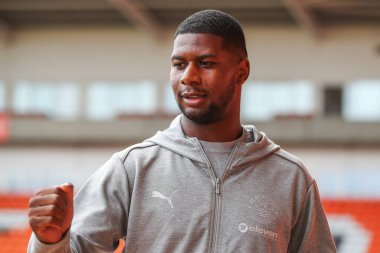 Blackpool 'dan Odeluga Offiah, 14 Eylül 2024' te Bloomfield Road, Blackpool 'da oynanan Blackpool - Exeter City maçı öncesinde geldi.