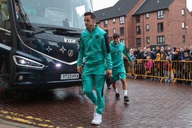 Wolverhampton Wanderers 'dan Pablo Sarabia, 15 Eylül 2024 tarihinde İngiltere' nin Wolverhampton kentinde oynanan Premier League karşılaşması öncesinde Wolverhampton Wanderers ile Newcastle United maçına geldi.