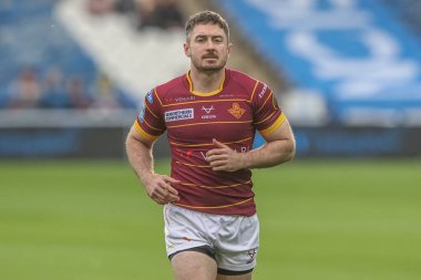 Huddersfield Giants takımından Adam Clune, Betfred Süper Lig 26. Raundda John Smith Stadyumu 'nda Huddersfield Giants' a karşı Warrington Wolves maçında ısınma turunda, 14 Eylül 2024