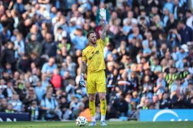 Brentford 'dan Mark Flekken Premier League maçında Manchester City ile Brentford arasında Etihad Stadyumu, Manchester, İngiltere' de 14 Eylül 2024 'te oynanan karşılaşmada