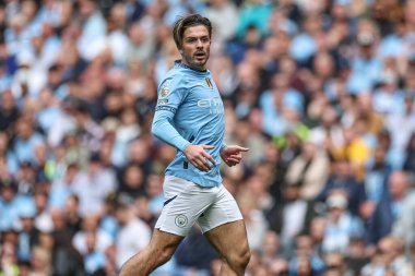 Manchester City ile Brentford arasındaki Premier League maçı sırasında Manchester City 'den Jack Grealish, Etihad Stadyumu, Manchester, İngiltere, 14 Eylül 2024
