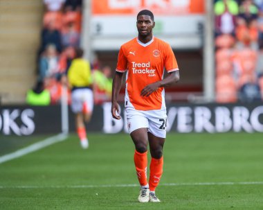 Blackpool 'dan Odeluga Offiah Gökyüzü İddia Ligi 1 maçı sırasında Blackpool Exeter City' ye karşı Bloomfield Road, Blackpool, Birleşik Krallık, 14 Eylül 2024