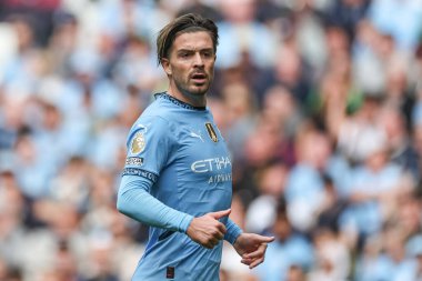 Manchester City ile Brentford arasındaki Premier League maçı sırasında Manchester City 'den Jack Grealish, Etihad Stadyumu, Manchester, İngiltere, 14 Eylül 2024