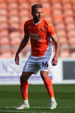 Blackpool takımından Jordan Rhodes, Blackpool - Exeter City maçında 14 Eylül 2024 'te Bloomfield Road, Blackpool' da karşılaştı.