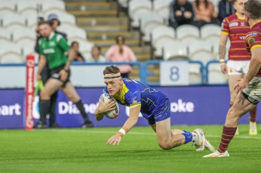 Warrington Wolves 'tan Josh Thewlis Betfred Süper Lig 26. Raundda John Smith Stadyumu' nda Huddersfield Giants 'a karşı Warrington Wolves maçına gidiyor.