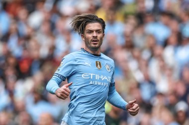 Manchester City ile Brentford arasındaki Premier League maçı sırasında Manchester City 'den Jack Grealish, Etihad Stadyumu, Manchester, İngiltere, 14 Eylül 2024
