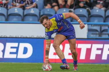 Warrington Wolves 'tan Matty Ashton Betfred Süper Lig 26. Raundda John Smith' in Stadyumu 'nda Huddersfield Giants' a karşı Warrington Wolves maçına gidiyor.