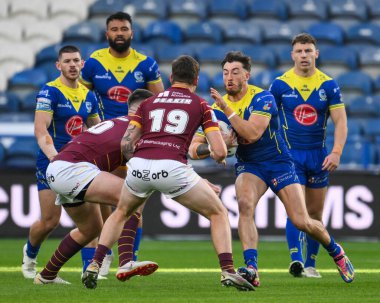 Warrington Wolves 'tan Matty Ashton, Birleşik Krallık' ın Huddersfield Stadyumu 'nda oynanan 26. Betfred Süper Lig karşılaşmasında Huddersfield Giants' a karşı Warrington Wolves maçında, 14 Eylül 2024