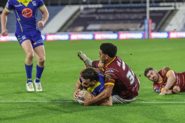 Warrington Wolves 'un Toby King' i Betfred Süper Lig 26. Raundda John Smith Stadyumu 'nda Huddersfield Giants' a karşı Warrington Wolves maçına gidiyor.