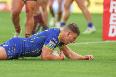Warrington Wolves 'tan George Williams Betfred Süper Lig 26. Raundda John Smith Stadyumu, Huddersfield, Birleşik Krallık' ta Huddersfield Giants ve Warrington Wolves maçına gidiyor.