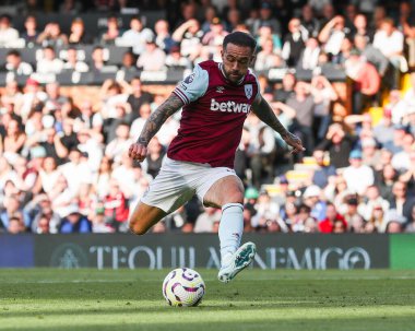 West Ham United takımından Danny Ings Premier League maçında 1-1 öne geçiyor Fulham - West Ham United - Craven Cottage, Londra, İngiltere, 14 Eylül 2024