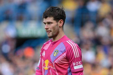 Leeds United takımından Illan Meslier, Leeds Road, İngiltere 'de Leeds Road' da Leeds United ile oynadığı Sky Bet Şampiyonası maçında 14 Eylül 2024