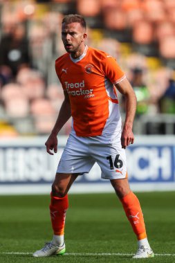 Blackpool takımından Jordan Rhodes, Blackpool - Exeter City maçında 14 Eylül 2024 'te Bloomfield Road, Blackpool' da karşılaştı.