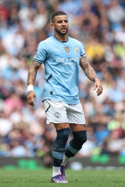 Manchester City 'den Kyle Walker Premier League maçı sırasında Manchester City ile Brentford arasında Etihad Stadyumu, Manchester, İngiltere, 14 Eylül 2024