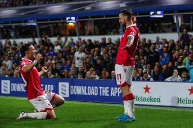 Wrexham 'dan Jack Marriott, 16 Eylül 2024' te Birmingham City-Wrexham maçında St.Andrew 's @ Knighthead Park, Birmingham, İngiltere' de 0-1 kazanma hedefini kutluyor.
