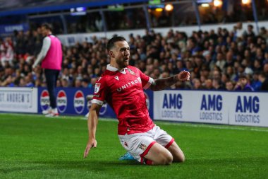 Wrexham 'dan Jack Marriott, 16 Eylül 2024' te Birmingham City-Wrexham maçında St.Andrew 's @ Knighthead Park, Birmingham, İngiltere' de 0-1 kazanma hedefini kutluyor.