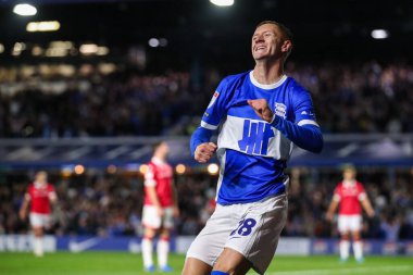 Birmingham City 'den Jay Stansfield, 16 Eylül 2024' te Birmingham City 'nin St. Andrew' s @ Knighthead Park, Birmingham 'daki Wrexham maçında 2-1 kazanma hedefini kutluyor.