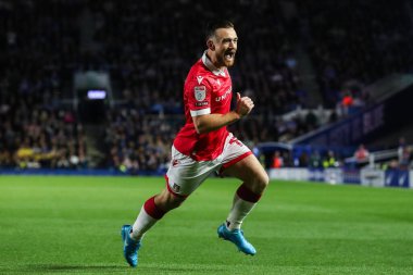 Wrexham 'dan Jack Marriott, 16 Eylül 2024' te Birmingham City-Wrexham maçında St.Andrew 's @ Knighthead Park, Birmingham, İngiltere' de 0-1 kazanma hedefini kutluyor.