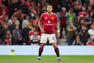 Manchester United takımından Diogo Dalot, Manchester United 'ın 17 Eylül 2024 tarihinde Old Trafford, Manchester' da oynadığı 3. tur karşılaşmasında