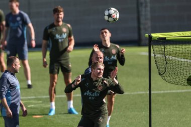 Kevin De Bruyne of Manchester City during the UEFA Champions League Manchester City v Inter Milan Press conference at Etihad Stadium, Manchester, United Kingdom, 17th September 2024 clipart