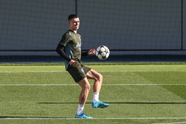 Manchester Şampiyonlar Ligi Manchester City, Inter Milan Basın Konferansı sırasında Manchester City 'den Phil Foden, Etihad Stadyumu, Manchester, İngiltere, 17 Eylül 2024