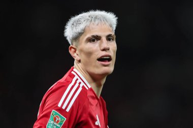 Manchester United 'dan Alejandro Garnacho 17 Eylül 2024 tarihinde Old Trafford, Manchester, Birleşik Krallık' ta oynanan Carabao Kupası 3. Raundda Manchester United - Barnsley maçında