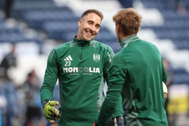 Fulham 'dan Steven Benda Carabao Kupası maçında ısınma turunda Preston North End Fulham' a karşı Deepdale, Preston, Birleşik Krallık, 17 Eylül 2024