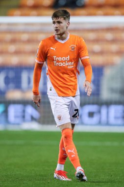 Blackpool 'dan Zac Ashworth Carabao Kupası maçı sırasında Blackpool - Sheffield Çarşamba günü Bloomfield Road, Blackpool, İngiltere, 17 Eylül 2024