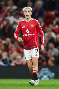 Manchester United 'dan Alejandro Garnacho 17 Eylül 2024 tarihinde Old Trafford, Manchester, Birleşik Krallık' ta oynanan Carabao Kupası 3. Raundda Manchester United - Barnsley maçında