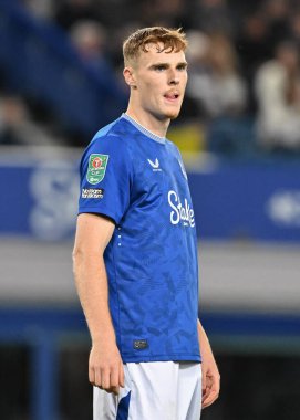 Everton 'dan Jake O' Brien Carabao Kupası maçı sırasında Everton, Southampton 'a karşı Goodison Park, Liverpool, İngiltere, 17 Eylül 2024