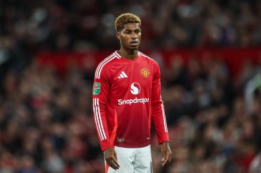 Manchester United 'dan Marcus Rashford Carabao Kupası 3. tur karşılaşmasında Manchester United' a karşı Old Trafford, Manchester, İngiltere, 17 Eylül 2024