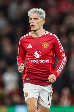 Manchester United 'dan Alejandro Garnacho 17 Eylül 2024 tarihinde Old Trafford, Manchester, Birleşik Krallık' ta oynanan Carabao Kupası 3. Raundda Manchester United - Barnsley maçında
