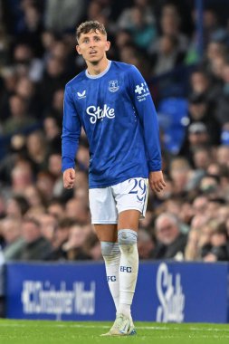 Everton 'dan Jesper Lindstrm Carabao Kupası maçı sırasında Everton, Southampton' a karşı Goodison Park, Liverpool, İngiltere, 17 Eylül 2024