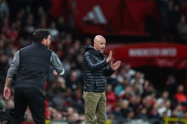 Manchester United 'ın 10. Cadılık Müdürü, 17 Eylül 2024' te Manchester United ile Manchester United arasındaki Carabao Kupası 3. Raundda takım talimatlarını veriyor.