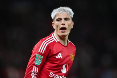 Manchester United 'dan Alejandro Garnacho 17 Eylül 2024 tarihinde Old Trafford, Manchester, Birleşik Krallık' ta oynanan Carabao Kupası 3. Raundda Manchester United - Barnsley maçında