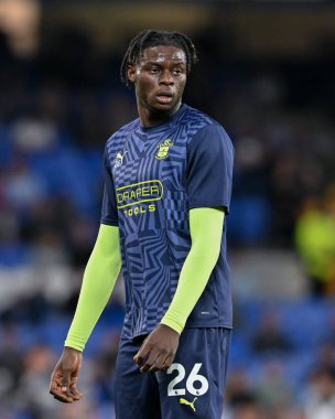 Southampton 'dan Lesley Ugochukwu, 17 Eylül 2024' te Goodison Park, Liverpool 'da oynanan Carabao Kupası maçı öncesinde ısınıyor.