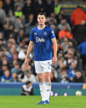 Everton 'dan Michael Keane Carabao Kupası maçı sırasında Everton, Southampton' a karşı Goodison Park, Liverpool, İngiltere, 17 Eylül 2024