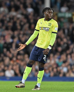 Southampton 'dan Lesley Ugochukwu, 17 Eylül 2024' te Goodison Park, Liverpool 'da oynanan Carabao Kupası maçı sırasında tepki gösterdi.