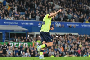 James Bree of Southampton celebrates his penalty during the penalty shootout during the Carabao Cup match Everton vs Southampton at Goodison Park, Liverpool, United Kingdom, 17th September 2024 clipart