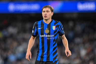 Inter Milan 'dan Nicol Barella UEFA Şampiyonlar Ligi sahne maçı sırasında Manchester City - Inter Milan Etihad Stadyumu, Manchester, İngiltere, 18 Eylül 2024