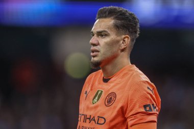 Manchester City 'den Ederson UEFA Şampiyonlar Ligi sahne maçı sırasında Manchester City - Inter Milan Etihad Stadyumu, Manchester, İngiltere, 18 Eylül 2024
