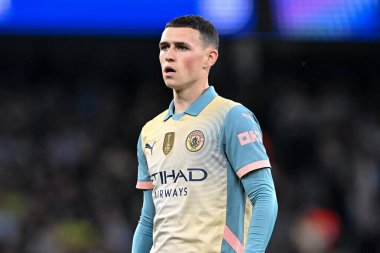 Manchester City 'den Phil Foden UEFA Şampiyonlar Ligi sahne maçı sırasında Manchester City - Inter Milan Etihad Stadyumu, Manchester, İngiltere, 18 Eylül 2024
