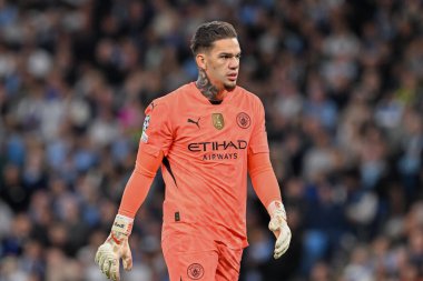 Manchester City 'den Ederson UEFA Şampiyonlar Ligi sahne maçı sırasında Manchester City - Inter Milan Etihad Stadyumu, Manchester, İngiltere, 18 Eylül 2024