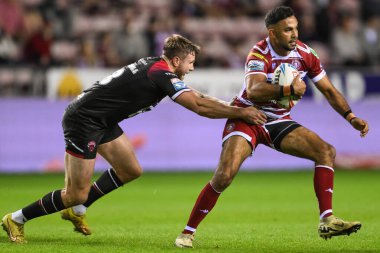 Wigan Warriors 'dan Bevan French, Wigan, İngiltere' deki The Brick Community Stadyumu 'nda Wigan Warriors ile Salford Red Devils arasında oynanan 27.